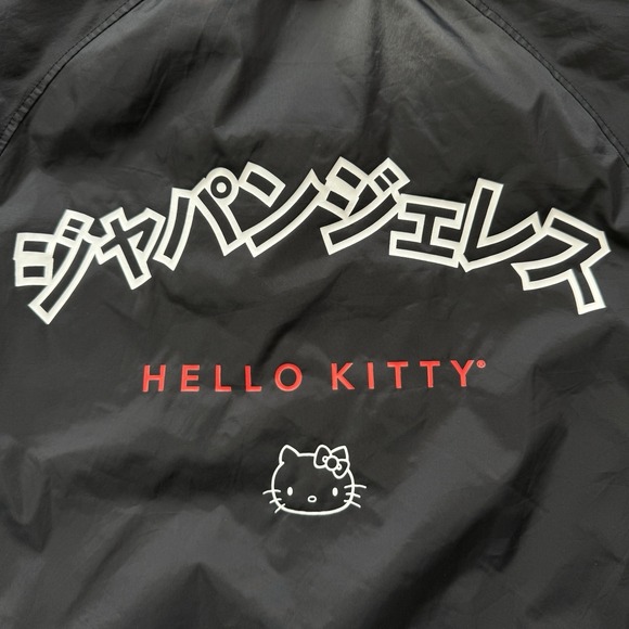 JAPANGELES x Hello Kitty  Windbreaker Coach Jacket Snap Button Black XS Limited - Picture 7 of 11